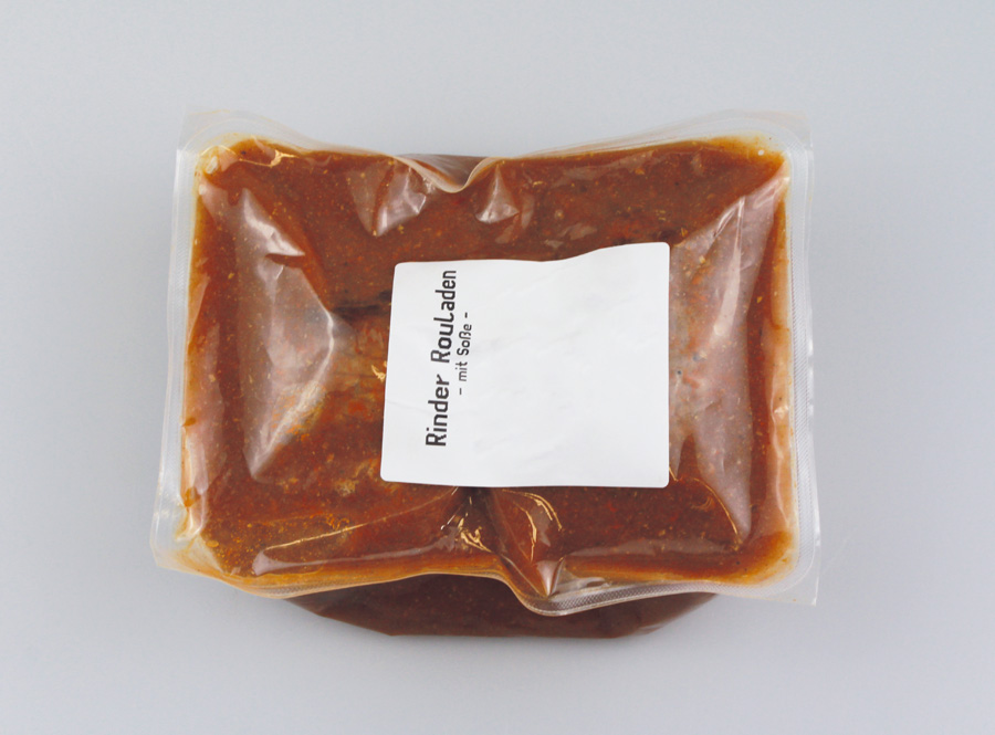 Beef roulades in steam packaging