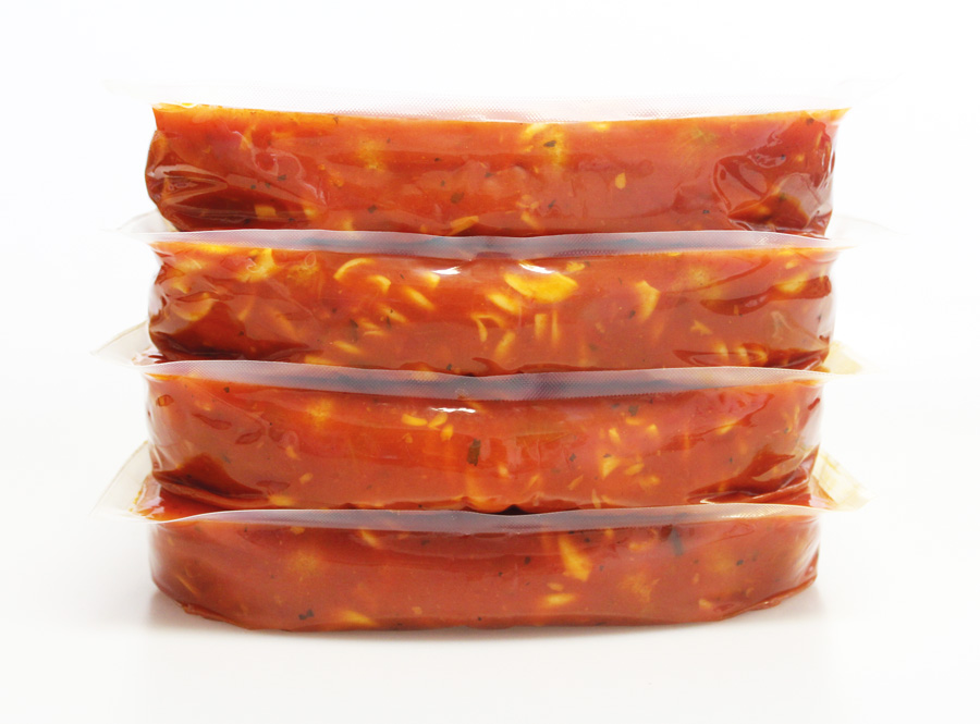 Tomato soup in steam packaging