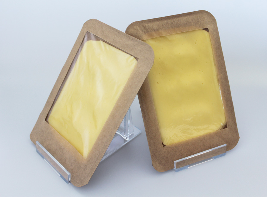 Cheese in MAP paper packaging