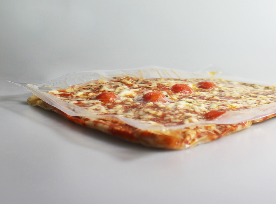 Pizza in Vakuum packaging