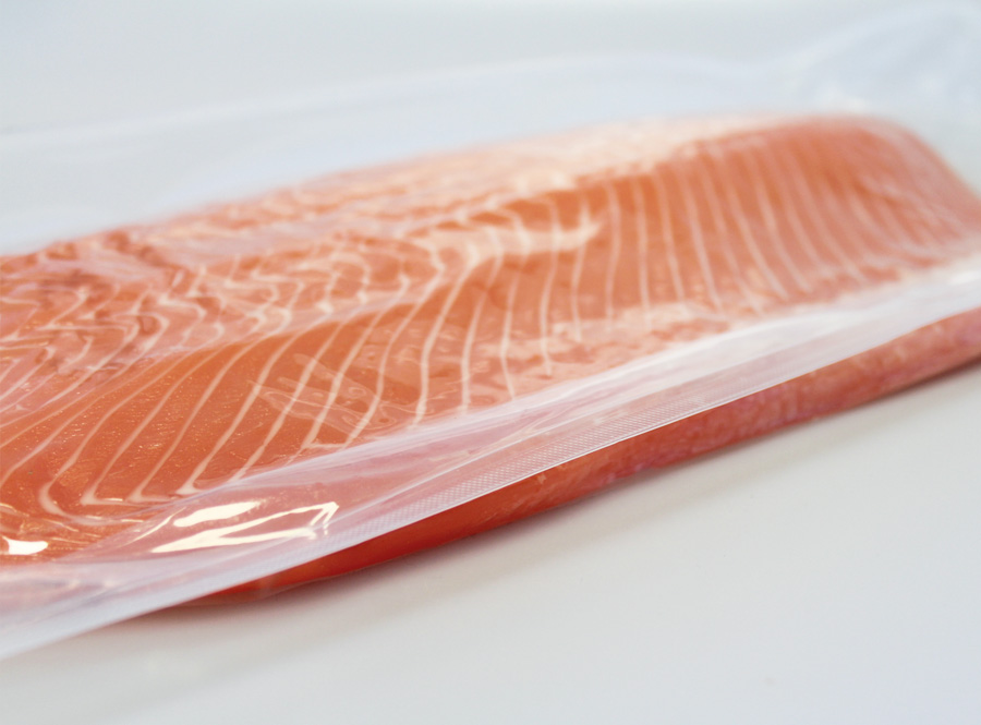 Salmon in vacuum packaging