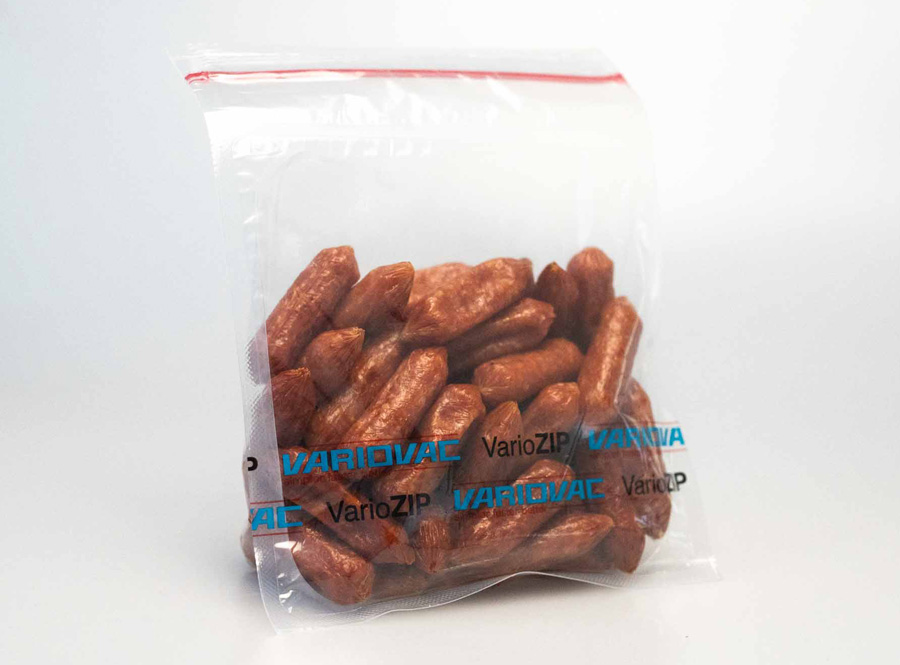 Mini salami in MAP packaging with zipper application