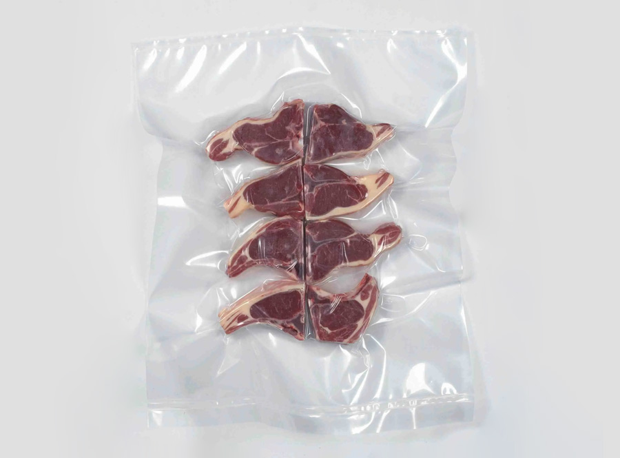 Lamb chops in a vacuum bag