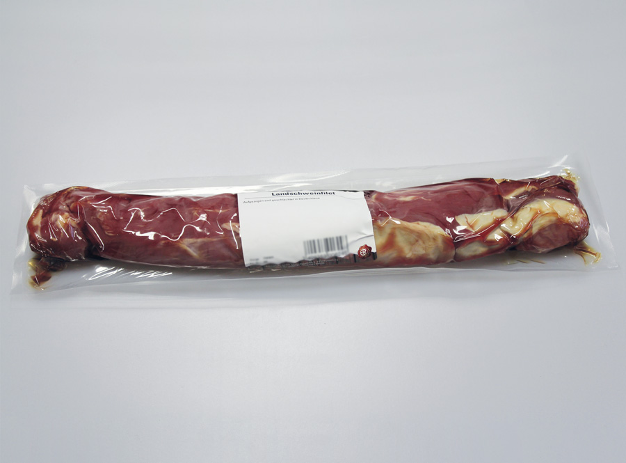Pork fillet in vacuum packaging
