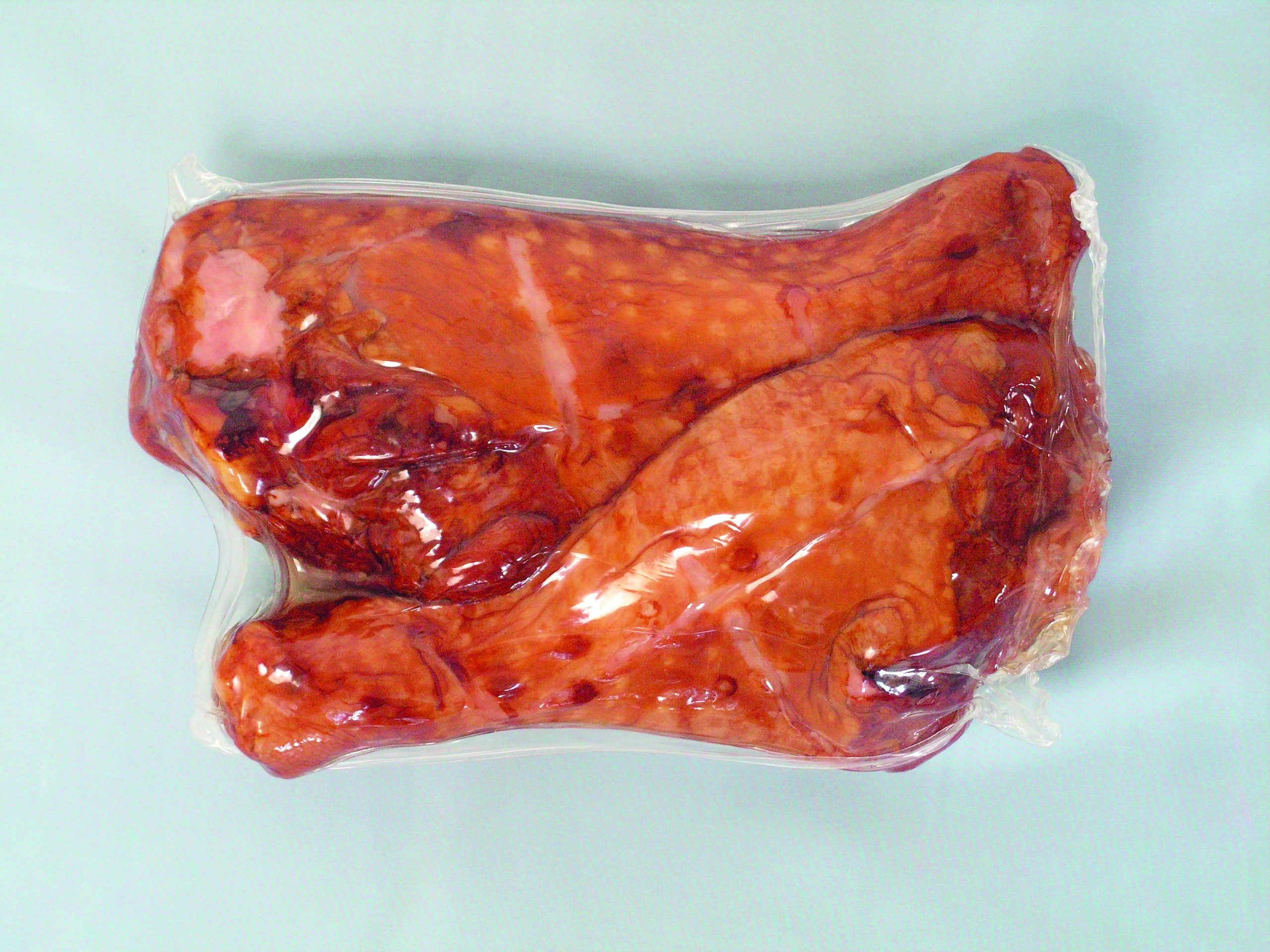 Chicken drumsticks in shrink-wrap