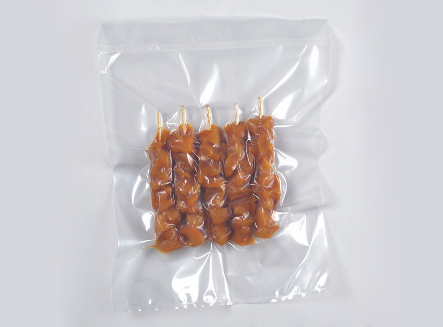 Poultry skewers in a vacuum bag