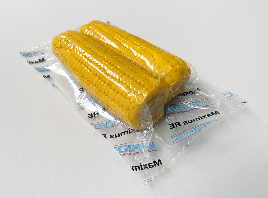 Corn on the cob in vacuum packaging